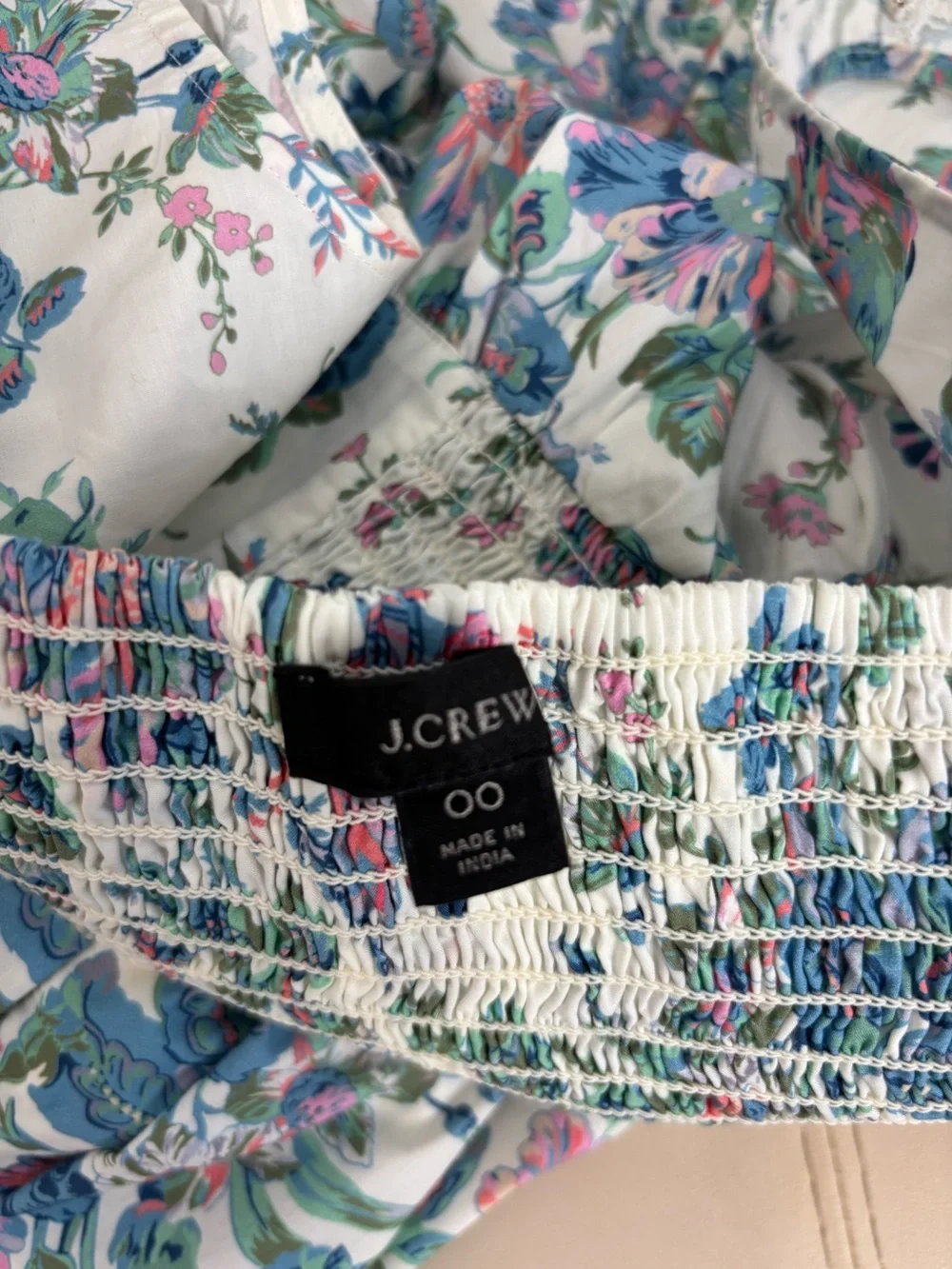 J.Crew Button-Front Cotton Poplin Dress in English Garden Size 00